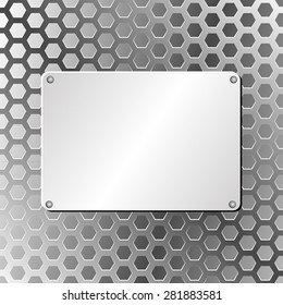 metal plaque on truss background