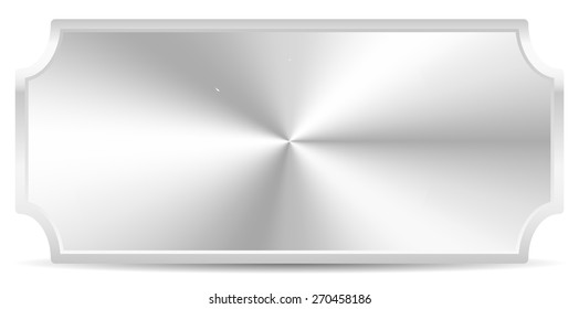 Metal plaque, plate Isolated on white with conical gradient fill