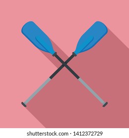 Metal plastic oars icon. Flat illustration of metal plastic oars vector icon for web design