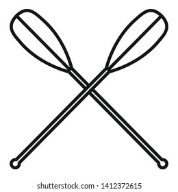 Metal plastic oars icon. Outline metal plastic oars vector icon for web design isolated on white background