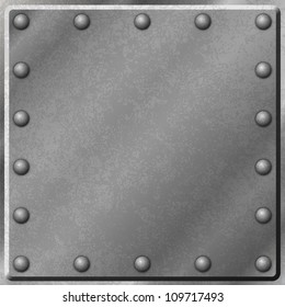 A Metal Plate Background with Rivets