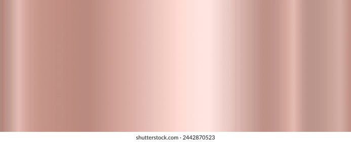 Die Metallplatte ist beige-rosa gefärbt. Hintergrund der Folienstruktur. Ein Muster aus glänzendem, metallischem Gradienten. Vektorgrafik.