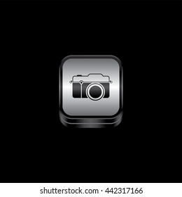 metal plate camera photography theme icon button vector art illustration