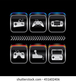 metal plate game console theme icon button vector art illustration