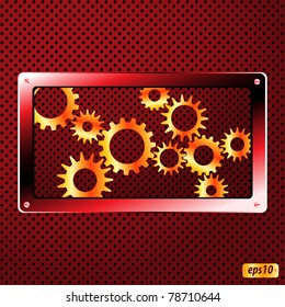 Metal plate and gears vector