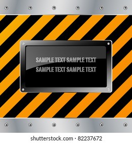 Metal plate and glossy vector on grunge background