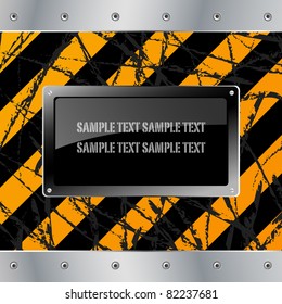 Metal plate and glossy vector on dirty grunge background
