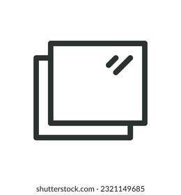 Metal plate isolated icon, steel sheet vector icon with editable stroke