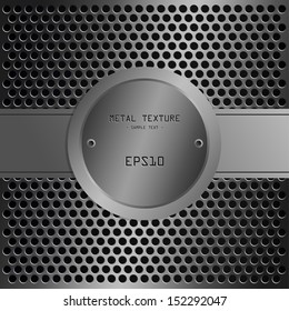 Metal plate label and metal texture background - Vector illustration