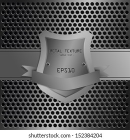 Metal plate label and metal texture background - Vector illustration