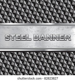 Metal plate on carbon background