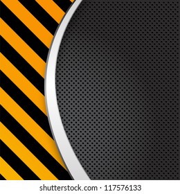 Metal plate on grunge vector background
