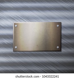 Metal plate on a metal surface.