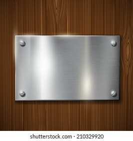 metal plate on a wooden surface svg