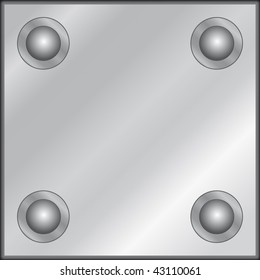 Metal plate with rivets