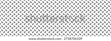 Metal plate seamless pattern. Steel diamond texture, metal checkerplate background, stainless construction floor tile, abstract metal diamond plate black and white vector illustration