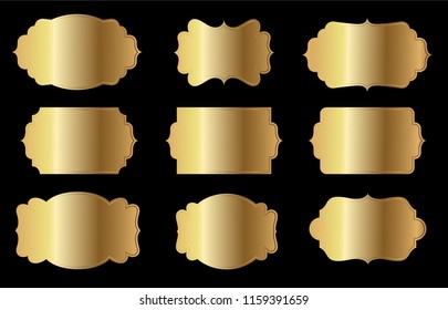 Metal Plates Golden Collection Vector Illustration Stock Vector ...