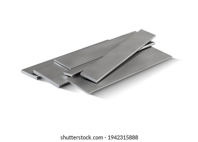 Metal plates with stainless steel for metal structures. 3d vector illustration