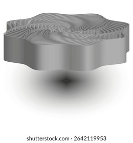 Metal platform vector. Abstract gray surface. Floating 3D shape. Shadow depth element.