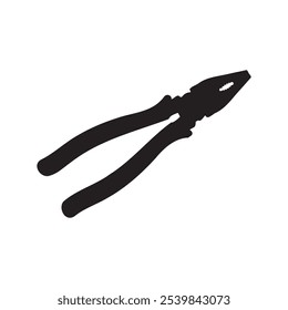 Metal pliers silhouette. Pliers icon vector.