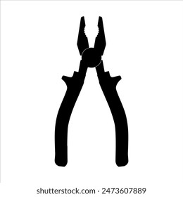 Metal pliers silhouette isolated on white background. Pliers icon vector illustration design.