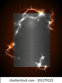 Metallplakat mit Blitzeffekt