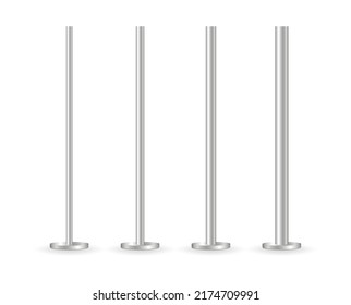 Metal posts in realistic style. Vector illustration. stock image.