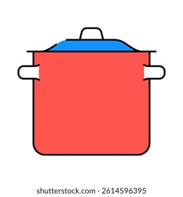 metal pot cooking line icon vector. metal pot cooking sign. isolated symbol illustration