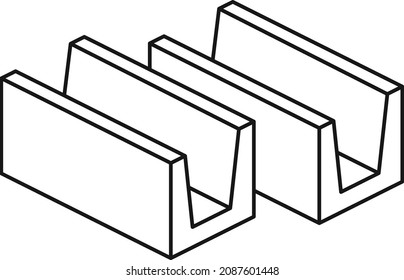 Metal profile icon. Steel beam. Construction material
