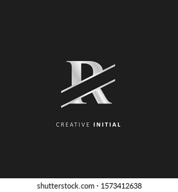 Metal r letter logo, design vector symbol template element