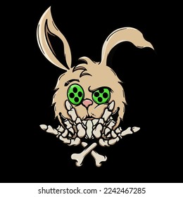 Metal Rabbit illustration. rabbit rock illustration