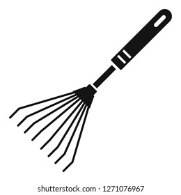 Metal rake icon. Simple illustration of metal rake vector icon for web design isolated on white background