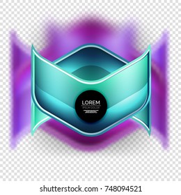 Metal realistic blue and purple techno arrow background design template