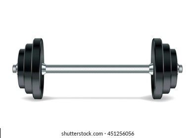 Metal realistic dumbbell