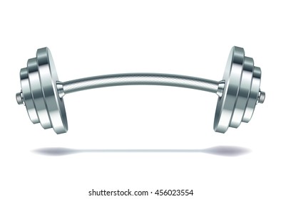 Metal realistic dumbbell