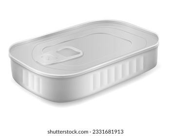 metal rectangular jar for products vector illustration isolated on white background