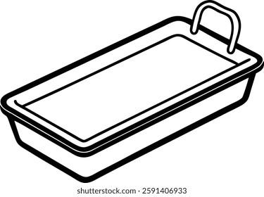 Metal Rectangular Kitchen  food item  vector  art illustration  