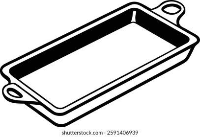 Metal Rectangular Kitchen  food item  vector  art illustration  