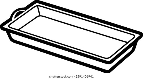 Metal Rectangular Kitchen  food item  vector  art illustration  