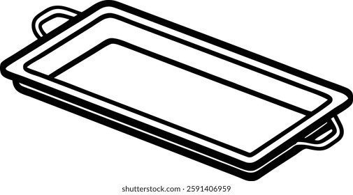 Metal Rectangular Kitchen  food item  vector  art illustration  