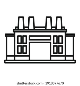 Metal recycle factory icon. Outline metal recycle factory vector icon for web design isolated on white background