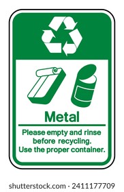 Metal Recycle Symbol Sign ,Vector Illustration, Isolate On White Background Label .EPS10