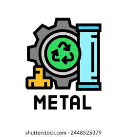 metal recycling waste sorting color icon vector. metal recycling waste sorting sign. isolated symbol illustration