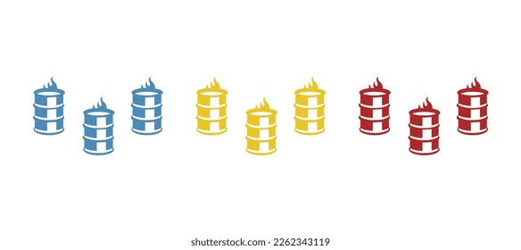 metal red barrel icon, vector illustration