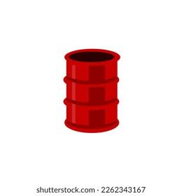 icono de barril rojo metálico, ilustración vectorial