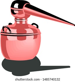 Metal red jar with a sharp nose.