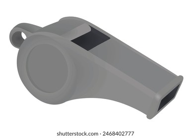 Metal referee whistle. vector illustration