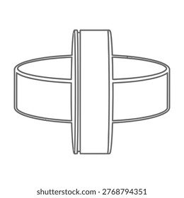 A metal ring featuring a rectangular crosspiece, industrial object, geometric shape, metalwork