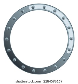 Metal ring frame with bolts and nuts