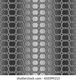 Metal rings on metal, background. Vector illustration